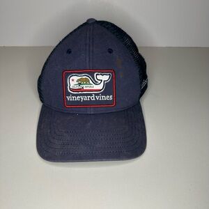 Vineyard Vines California Republic Flag Logo SnapBack Trucker Hat -Distressed